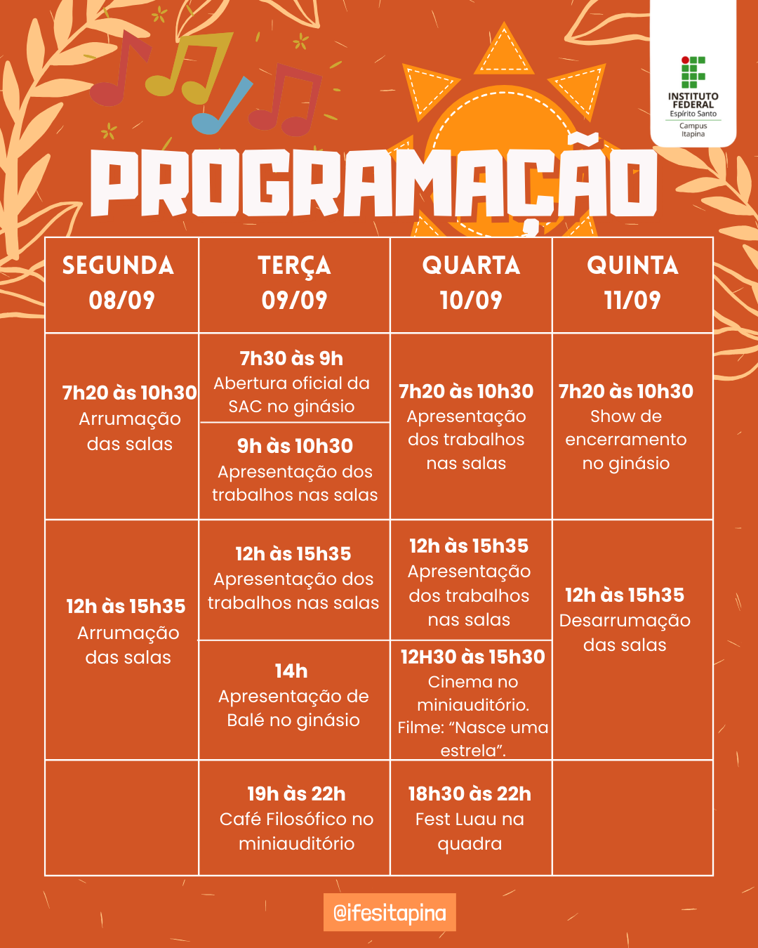 2025 PROGRAMACAO SEMANA ARTE CULTURA ATUALIZADA