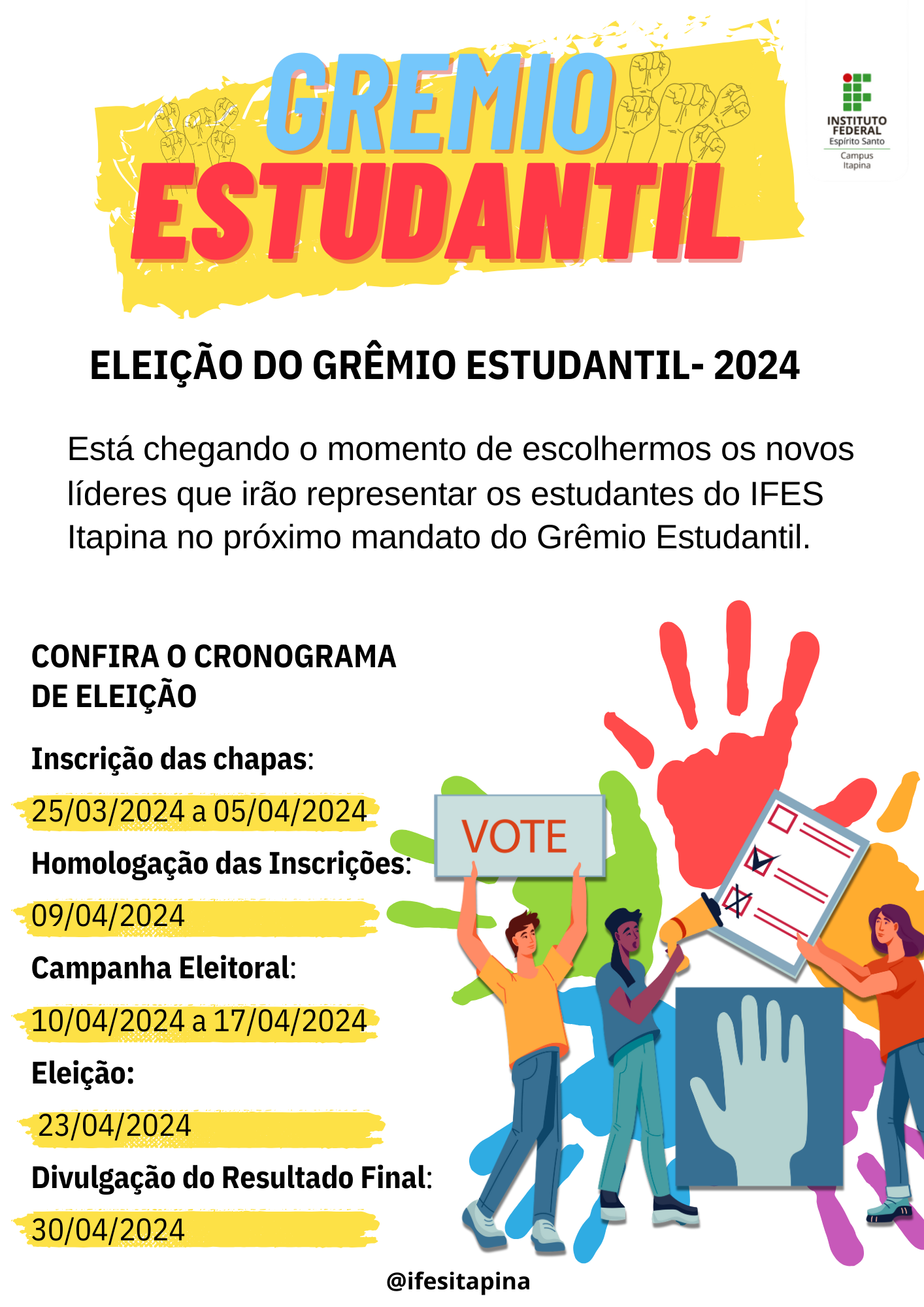 ELEIÇÃO DO GRÊMIO ESTUDANTIL 2024